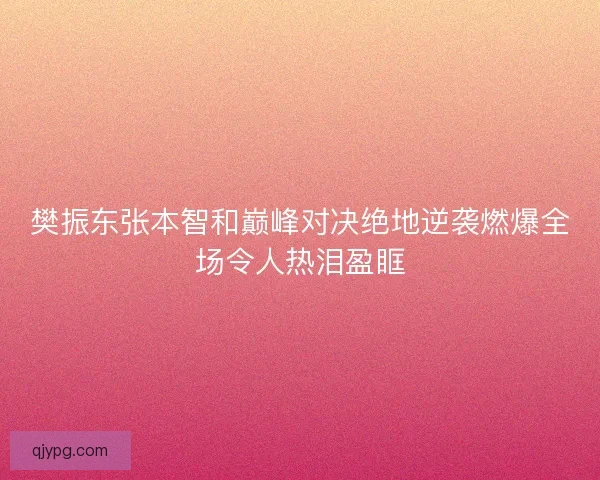 樊振东张本智和巅峰对决绝地逆袭燃爆全场令人热泪盈眶