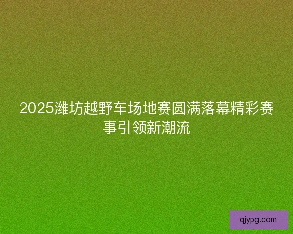 2025潍坊越野车场地赛圆满落幕精彩赛事引领新潮流 2025潍坊越野车场地赛圆满落幕精彩赛事引领新潮流