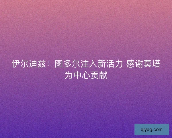 伊尔迪兹：图多尔注入新活力 感谢莫塔为中心贡献