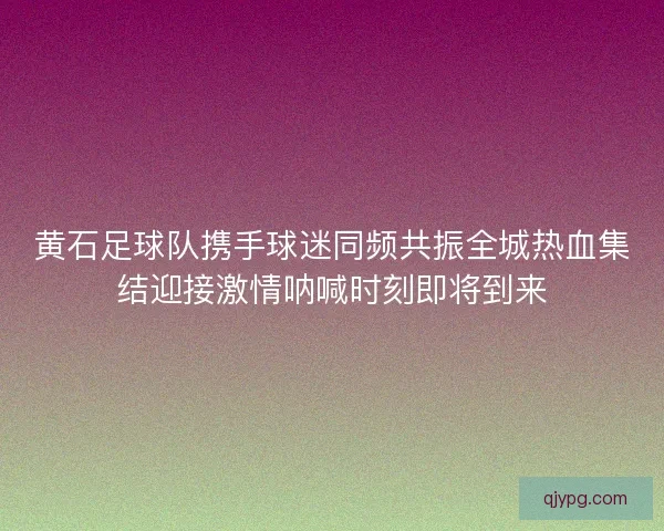 黄石足球队携手球迷同频共振全城热血集结迎接激情呐喊时刻即将到来