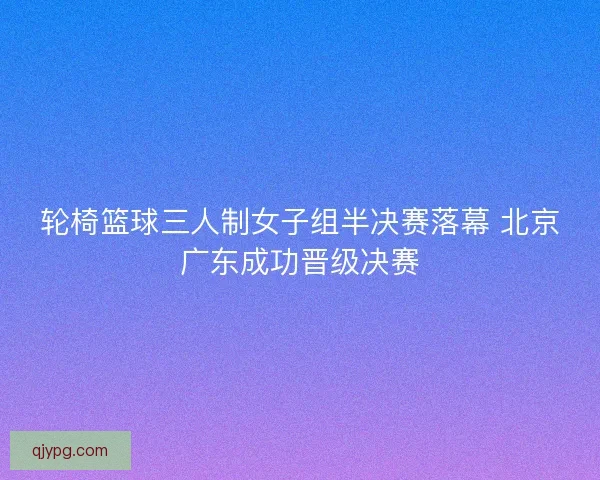轮椅篮球三人制女子组半决赛落幕 北京广东成功晋级决赛