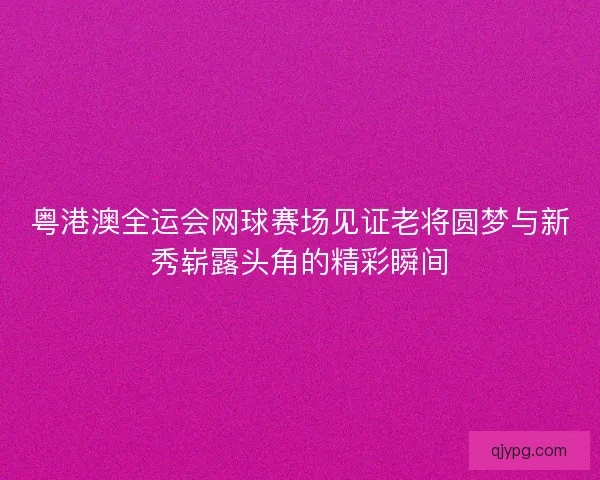 粤港澳全运会网球赛场见证老将圆梦与新秀崭露头角的精彩瞬间